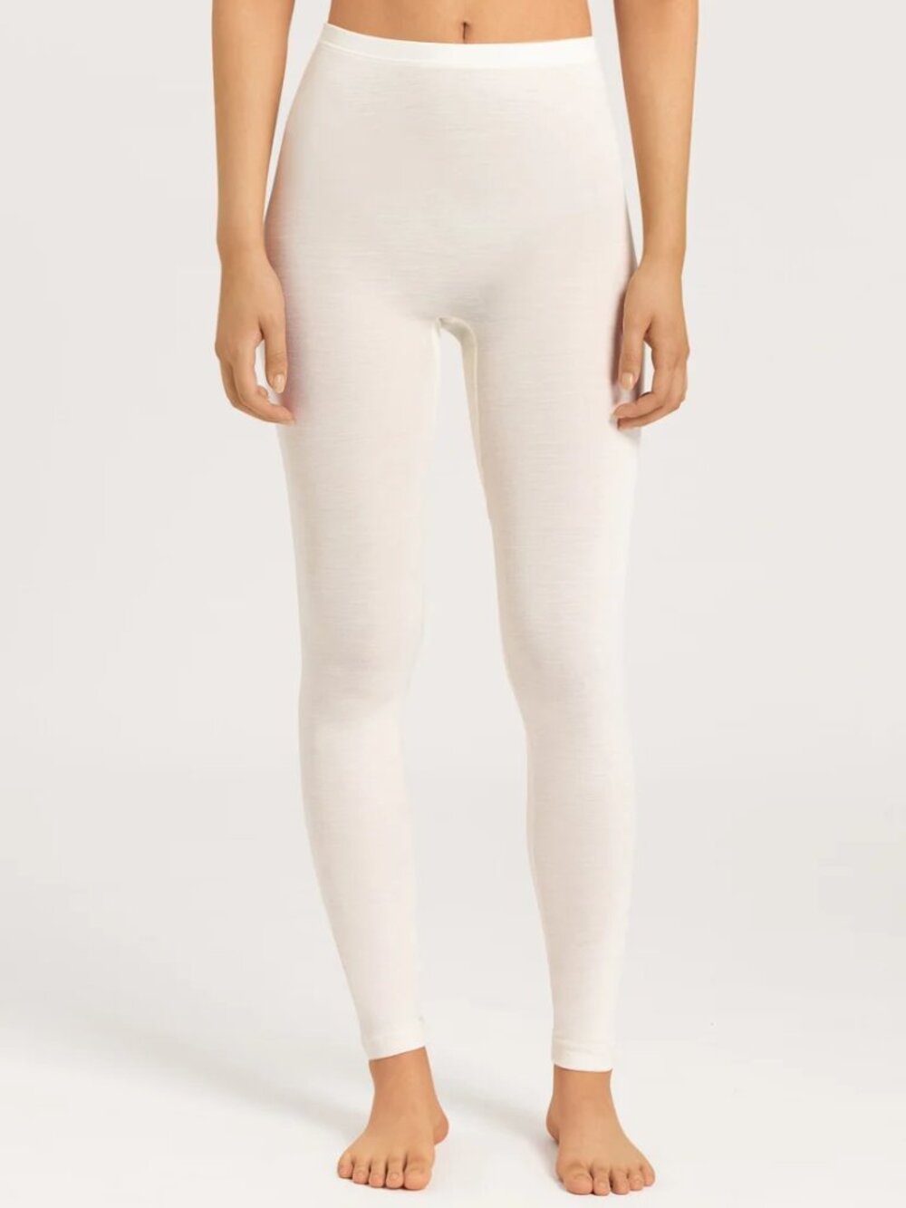 Hanro Womens Woolen Silk Leggings Size M L Thermal Base Layer Ivory Switzerland